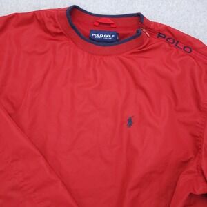 Polo‎ Golf Ralph Lauren Pullover Windbreaker Jacket Mens Medium Vintage Red